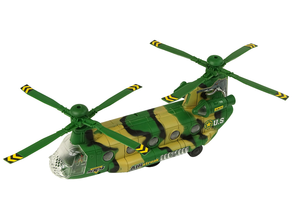 Helikopter Wojskowy Ogromne Skrzydła Światła Dźwięk Moro - obrazek 3