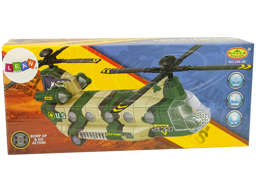Helikopter Wojskowy Ogromne Skrzydła Światła Dźwięk Moro - obrazek 4