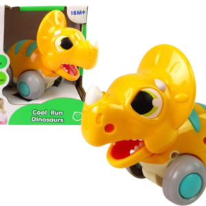 Dinozaur Na Kółkach Żółty Triceratops Figurka