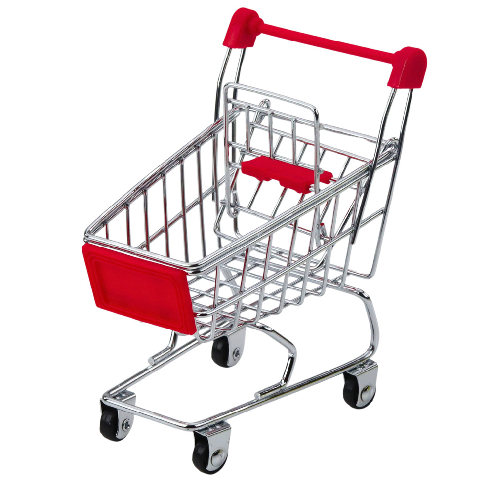 Mini Wózek Sklepowy Metalowy Odgrywanie Scen Dla Lalek Ozdoba - obrazek 2