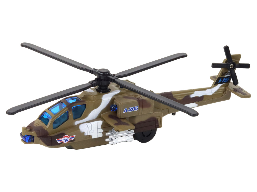Helikopter Wojskowy Śmigłowiec Militarny Aluminiowy Mix Dźwięk Światła - obrazek 2