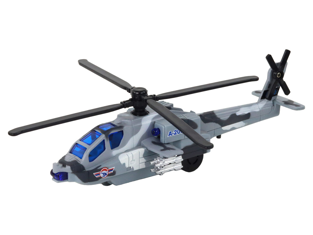 Helikopter Wojskowy Śmigłowiec Militarny Aluminiowy Mix Dźwięk Światła - obrazek 3