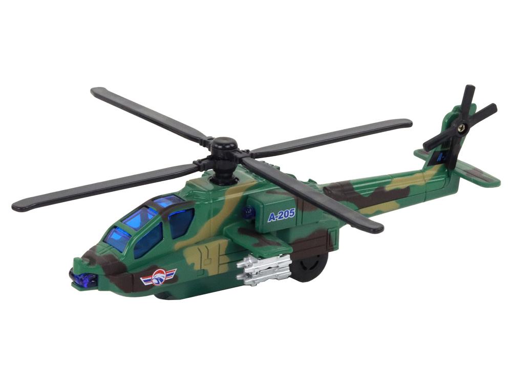 Helikopter Wojskowy Śmigłowiec Militarny Aluminiowy Mix Dźwięk Światła - obrazek 4