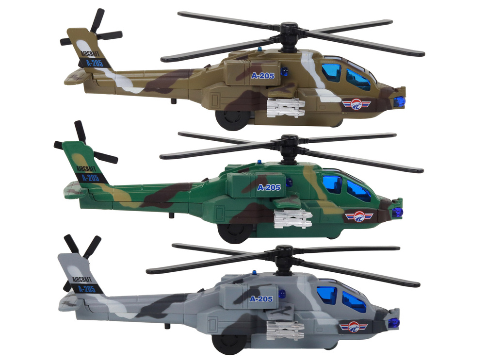 Helikopter Wojskowy Śmigłowiec Militarny Aluminiowy Mix Dźwięk Światła - obrazek 8