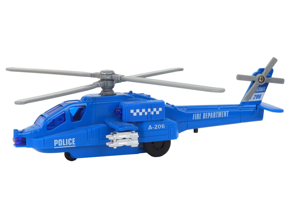Helikopter Śmigłowiec Aluminiowy Ratunkowy Z Napędem Mix Dźwięk Światła - obrazek 3