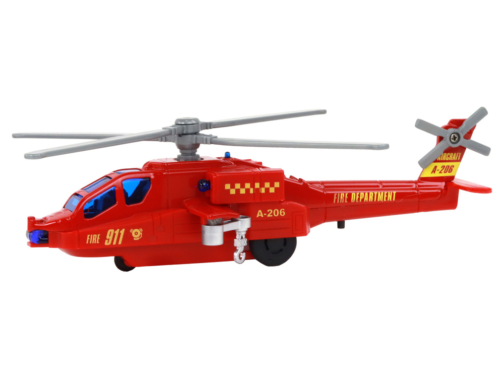 Helikopter Śmigłowiec Aluminiowy Ratunkowy Z Napędem Mix Dźwięk Światła - obrazek 4