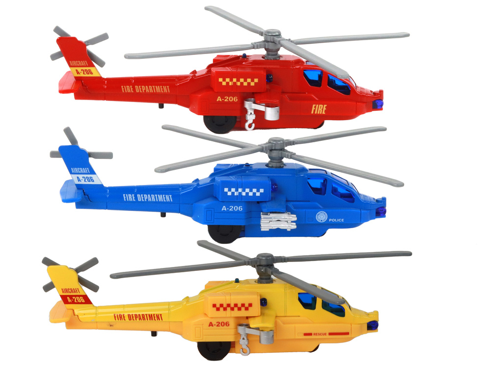 Helikopter Śmigłowiec Aluminiowy Ratunkowy Z Napędem Mix Dźwięk Światła - obrazek 8