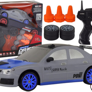 Autko Sportowe Zdalnie Sterowane R/C 1:24 Szare Wymienne Koła