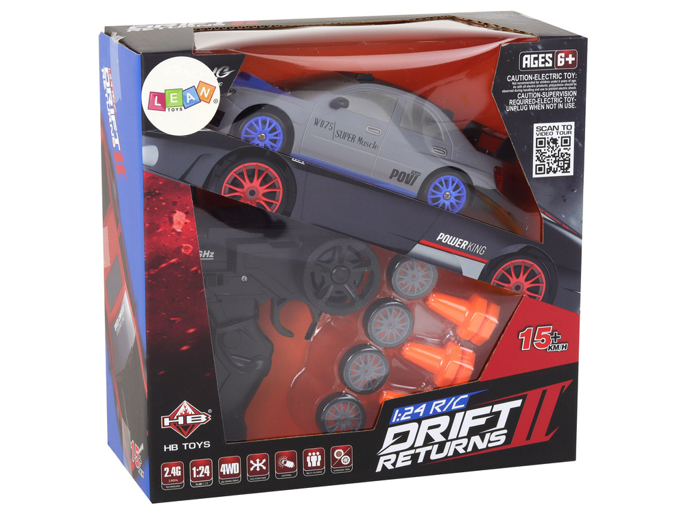 Autko Sportowe Zdalnie Sterowane R/C 1:24 Szare Wymienne Koła - obrazek 7