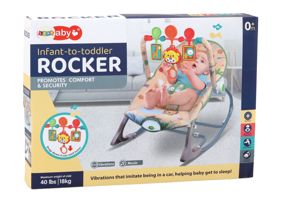 Bujaczek Krzesełko Leżaczek Dla Niemowlaka Wibracja Dźwięk Bujak Różowy Lew - obrazek 6