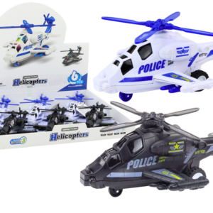Helikopter Policyjny Biały lub Czarny Napęd Frykcyjny Światło i Dźwięk