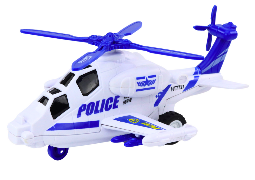 Helikopter Policyjny Biały lub Czarny Napęd Frykcyjny Światło i Dźwięk - obrazek 2