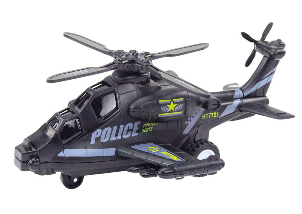 Helikopter Policyjny Biały lub Czarny Napęd Frykcyjny Światło i Dźwięk - obrazek 3