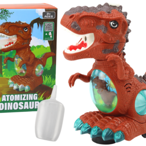 Dinozaur Tańczący Czujnik Przeszkód Światła Dźwięki Brązowy