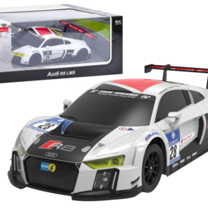 Auto R/C 1:24 Zdalnie Sterowane Sportowe AUDI R8 LMS Biało-Czarne