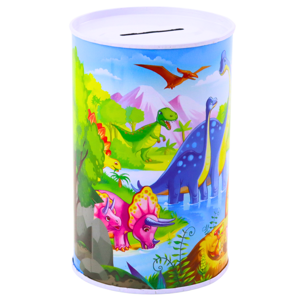 Skarbonka Z Dinozaurami Metalowa Kolorowa 13 x 8cm - obrazek 3