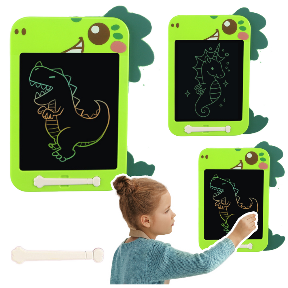 Znikopis Tablica Do Rysowania Pisania LCD Rysik Dinozaur Zielony