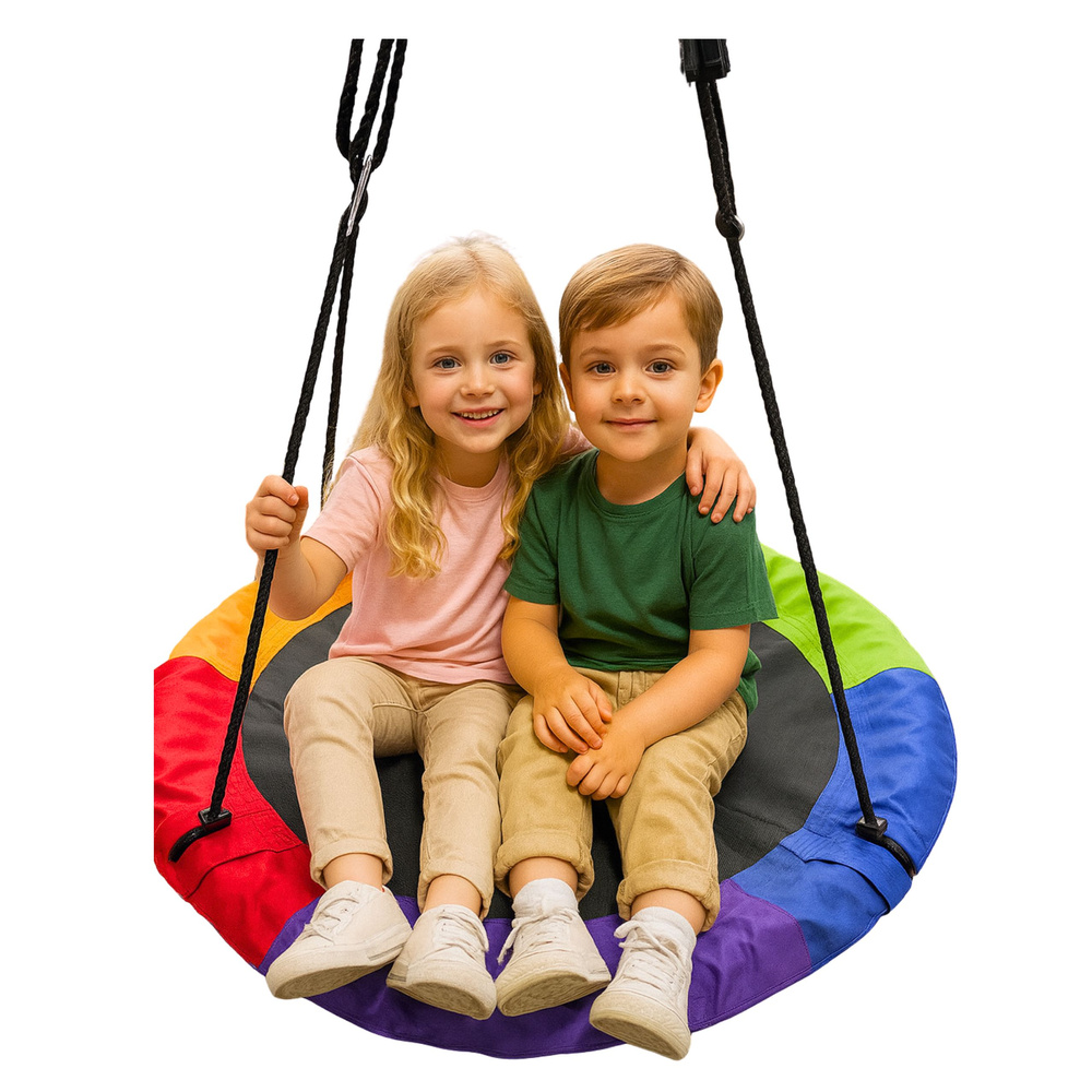 Huśtawka Ogrodowa Bocianie Gniazdo Dla Dzieci Kolorowa 100cm - obrazek 4
