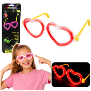 Okulary Fluorescencyjne Serca Świecące W Ciemności Stick Neon Czerwone