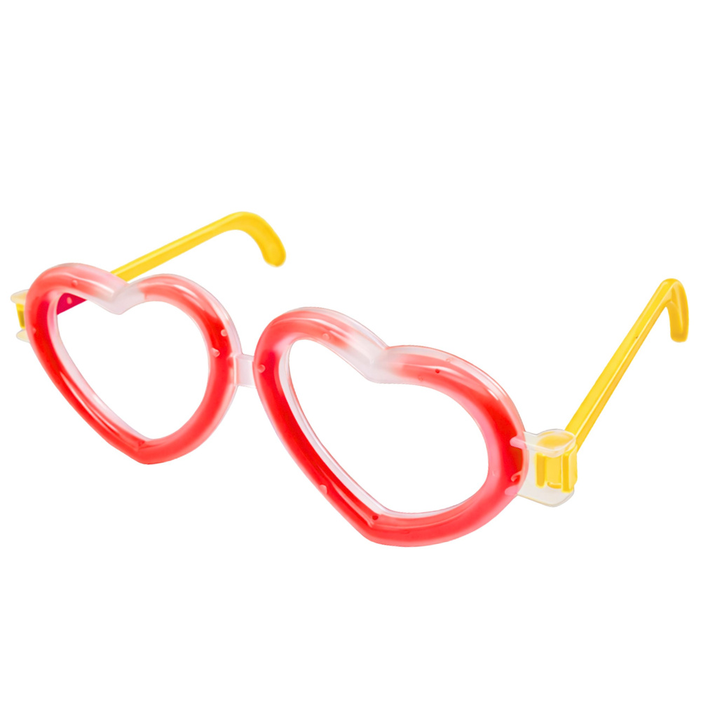 Okulary Fluorescencyjne Serca Świecące W Ciemności Stick Neon Czerwone - obrazek 3