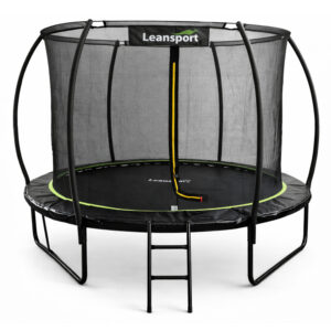 Trampolina Ogrodowa LEAN Z Siatką Wewnętrzną Czarno-Zielona 252CM 8FT