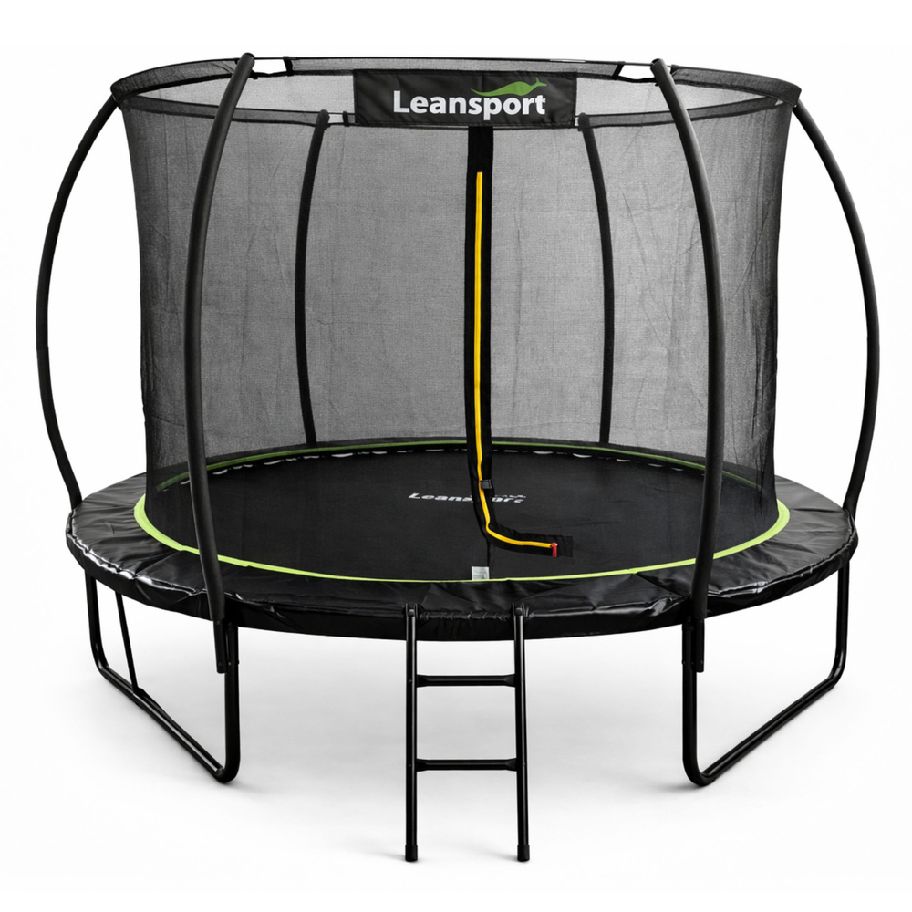 Trampolina Ogrodowa LEAN Z Siatką Wewnętrzną Czarno-Zielona 305CM 10FT