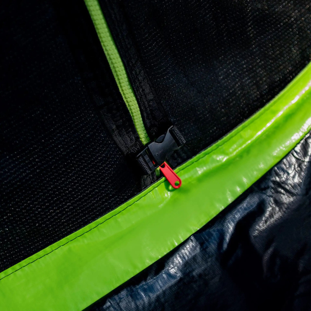 Trampolina Ogrodowa LEAN Z Siatką Wewnętrzną Czarno-Zielona 366CM 12FT - obrazek 5