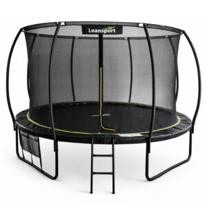 Trampolina Ogrodowa LEAN Z Siatką Wewnętrzną Czarno-Zielona 427CM 14FT