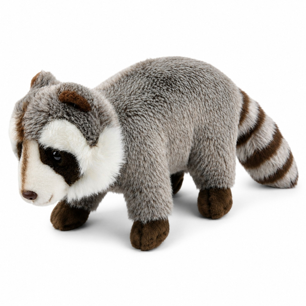 Pluszowy Szop Maskotka Przytulanka Realistyczny Szary 45 cm - obrazek 6