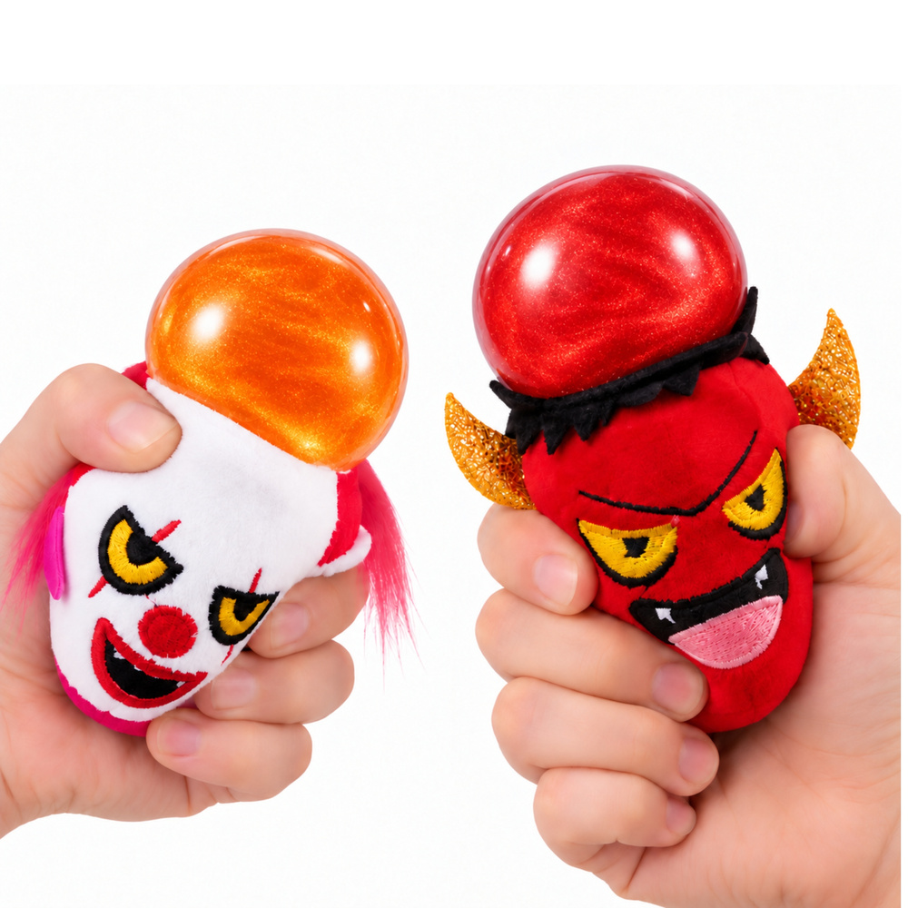 Halloweenowy Pluszowy Gniotek Miękki Brokatowy Antystresowy 8cm - obrazek 2