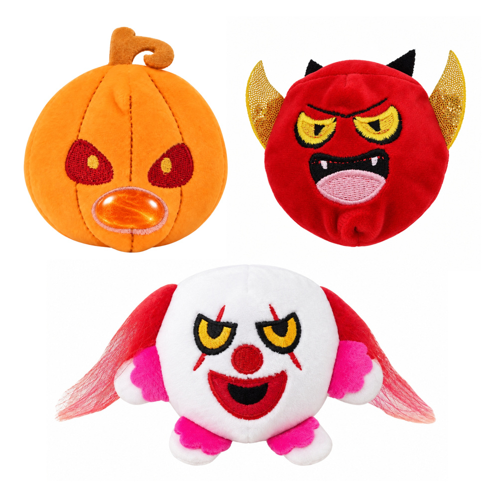 Halloweenowy Pluszowy Gniotek Miękki Brokatowy Antystresowy 8cm - obrazek 3