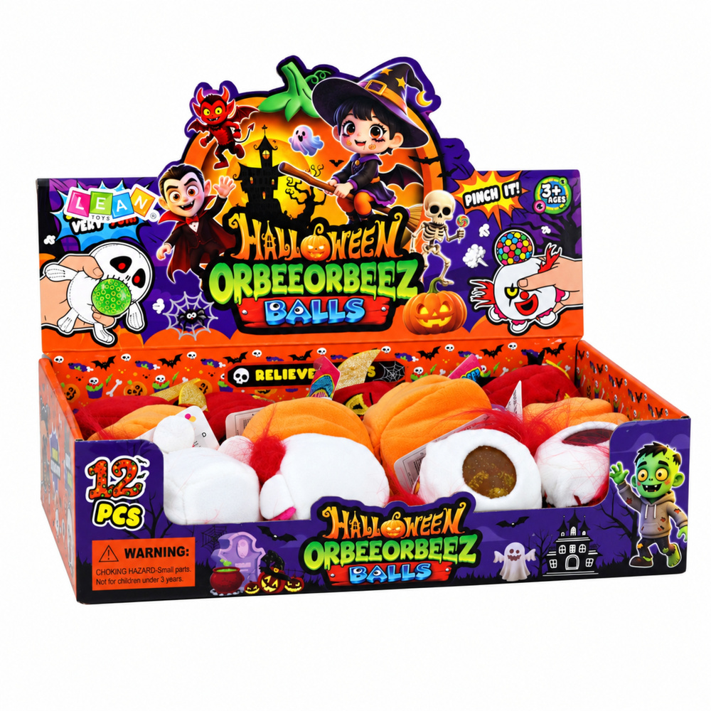 Halloweenowy Pluszowy Gniotek Miękki Brokatowy Antystresowy 8cm - obrazek 7