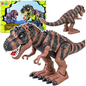 Dinozaur Na Baterie Tyranozaur Rex Chodzący Światła Dźwięk Brązowy
