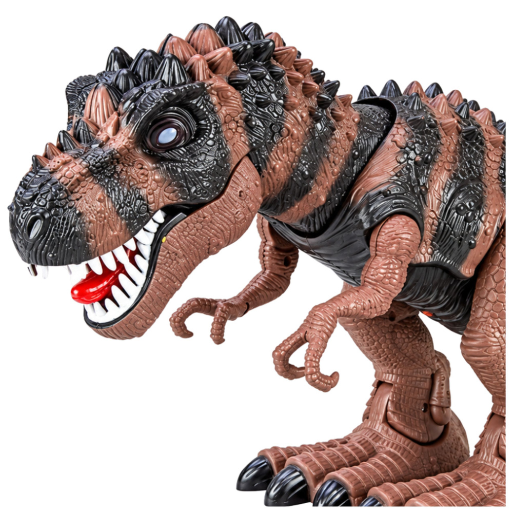 Dinozaur Na Baterie Tyranozaur Rex Chodzący Światła Dźwięk Brązowy - obrazek 2