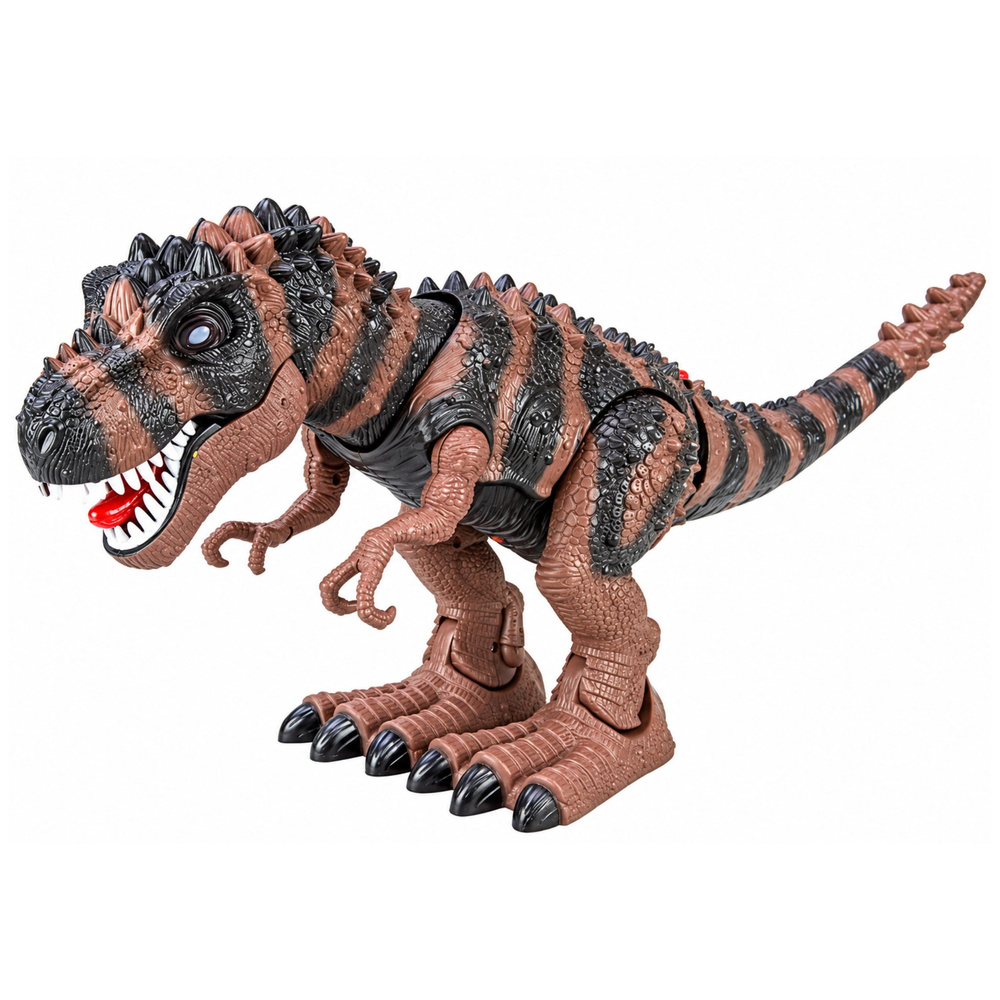Dinozaur Na Baterie Tyranozaur Rex Chodzący Światła Dźwięk Brązowy - obrazek 3