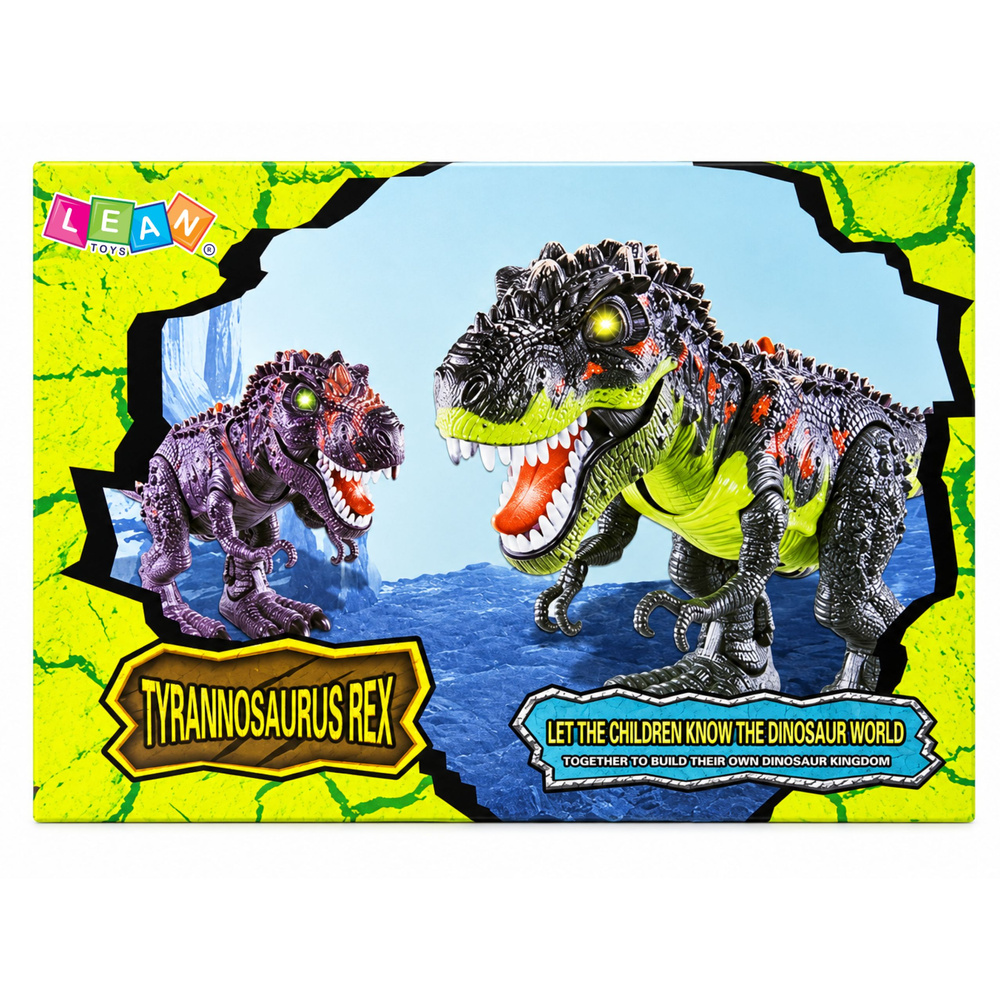 Dinozaur Na Baterie Tyranozaur Rex Chodzący Światła Dźwięk Brązowy - obrazek 6