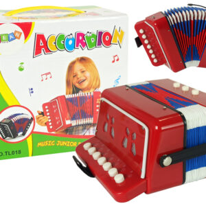 Akordeon Instrument Dla Małego Muzyka Czerwony